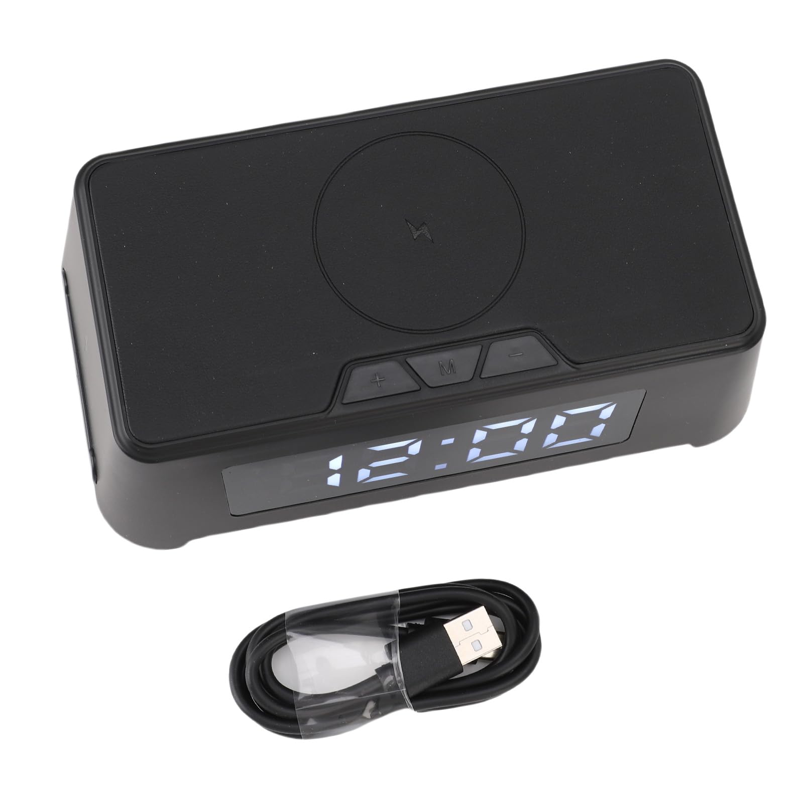 Cryfokt 6 in 1 Wireless Charging Station with Clock and Display | Supporta auricolari, ricarica smartwatch, display LED chiaro, design compatto, controlli di navigazione semplici