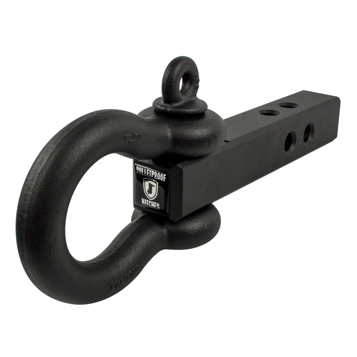 BulletProof Hitches2.0" Extreme Duty Receiver Shackle (36,000lb. Rating) with D-Ring/Clevis (Black Textured Powder Coat, Solid Steel)