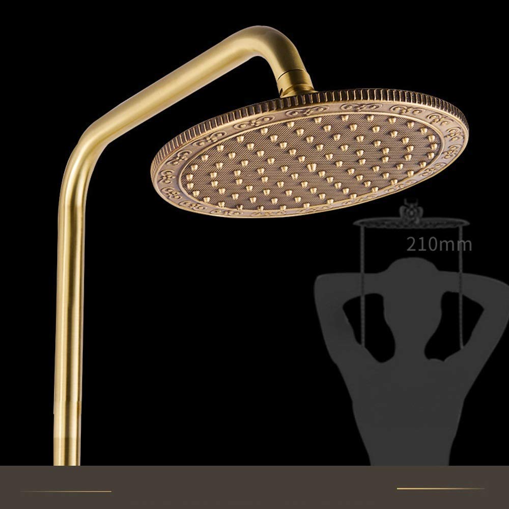 CAZARU Retro-Duschset Aus Vollkupfer – Mit Regendusche & Handbrause, Wandmontage, Antikes Design