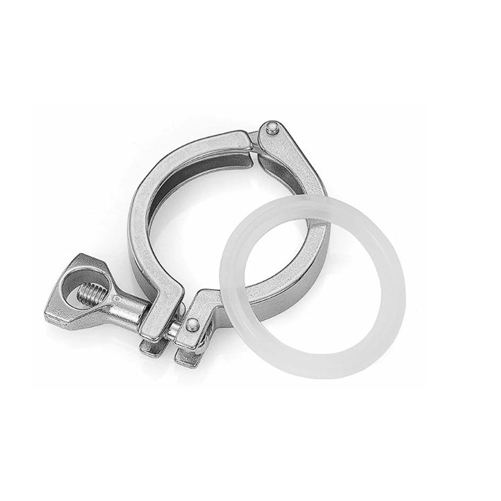 2 juegos de abrazaderas conexión rápida sanitarias acero inoxidable 304 con juntas silicona para tuberías φ38-108mm(Φ108 Chuck 119)