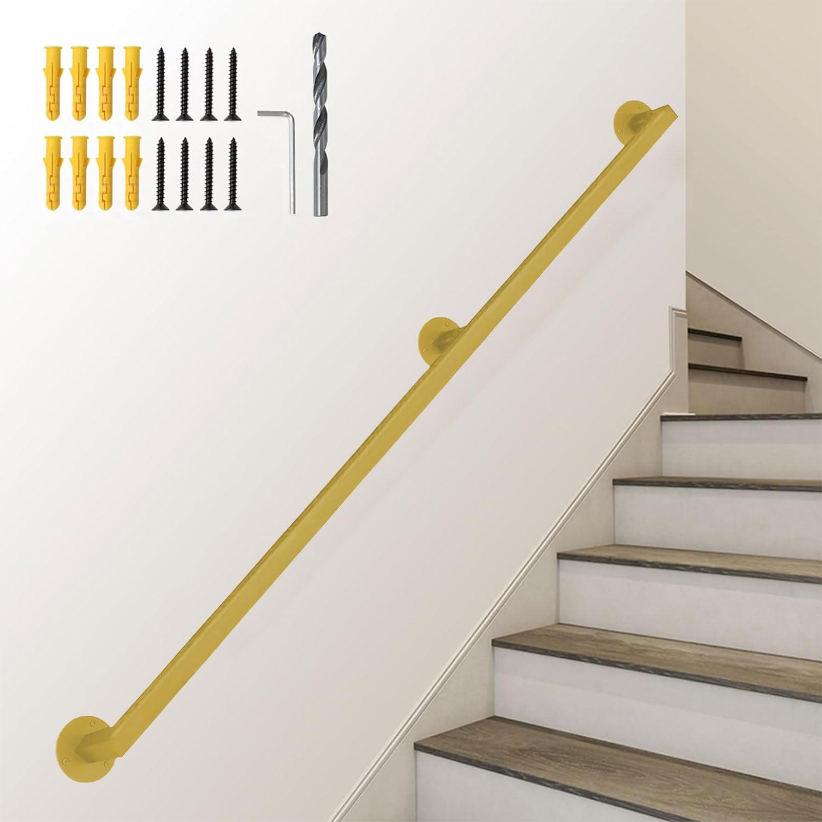 Barre d'appui de sécurité en métal 3,7m pour escalier de loft et villa
