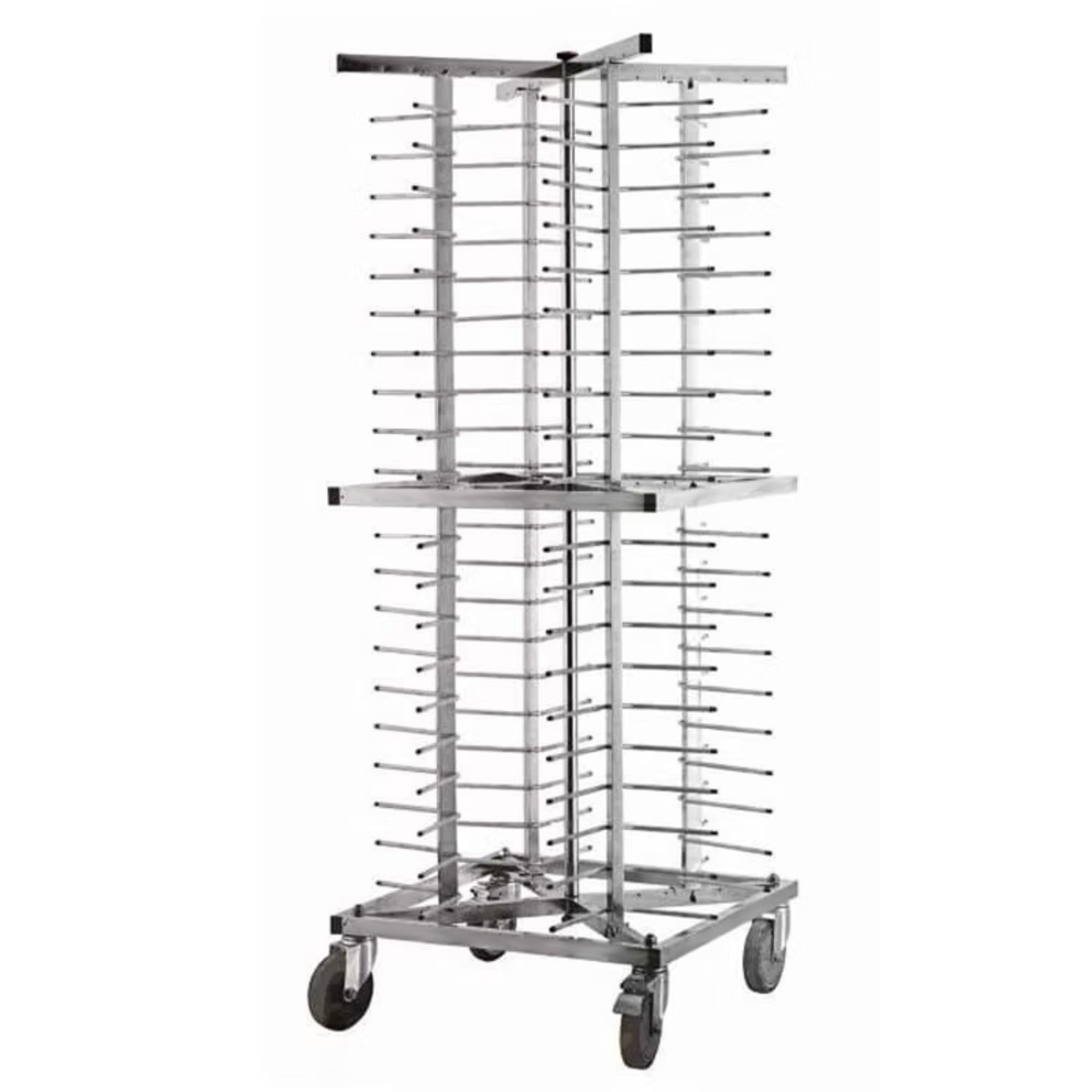 Carrello per piatti 80 capacità – Trasporto e stoccaggio efficiente – Acciaio inossidabile – Ruote Girevoli con Freni – Ideale per Restauro ed Eventi