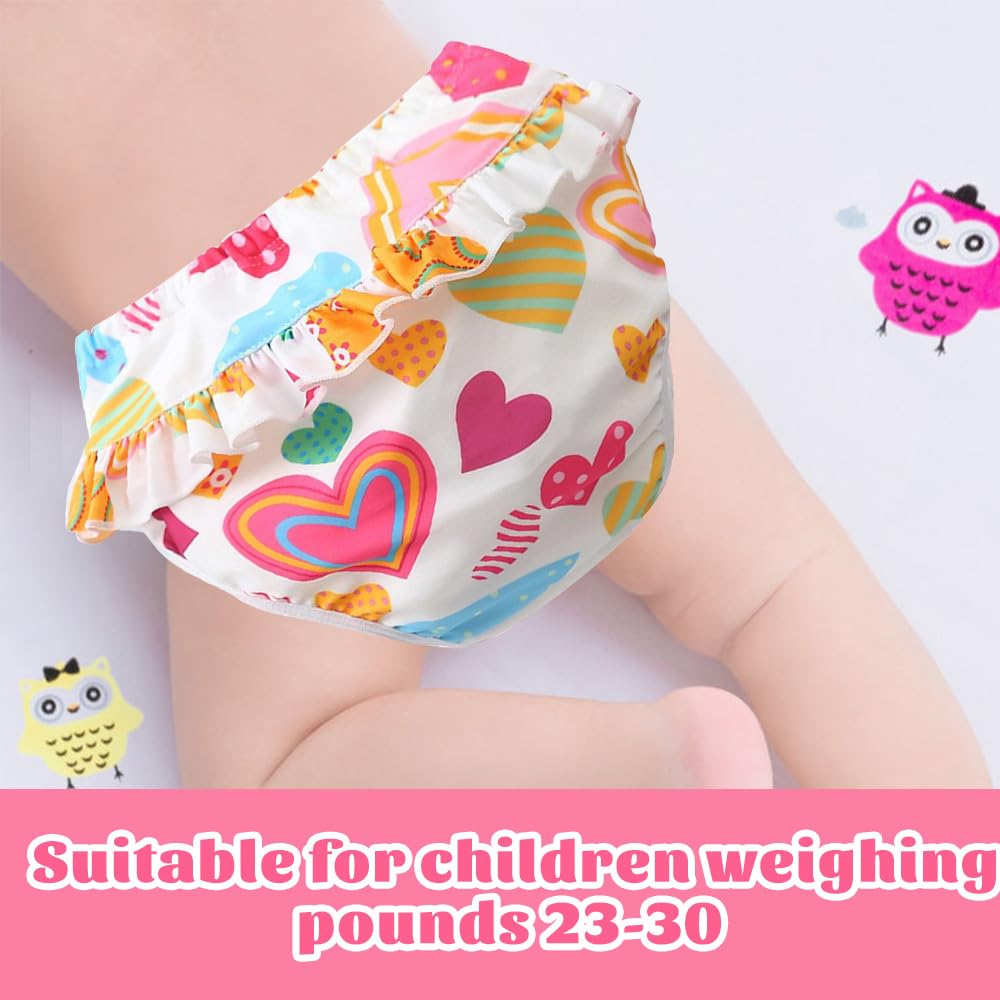 1 pannolini da nuoto adorabili e riutilizzabili, da 1 a 2 anni (a forma di cuore, 10-15 kg)