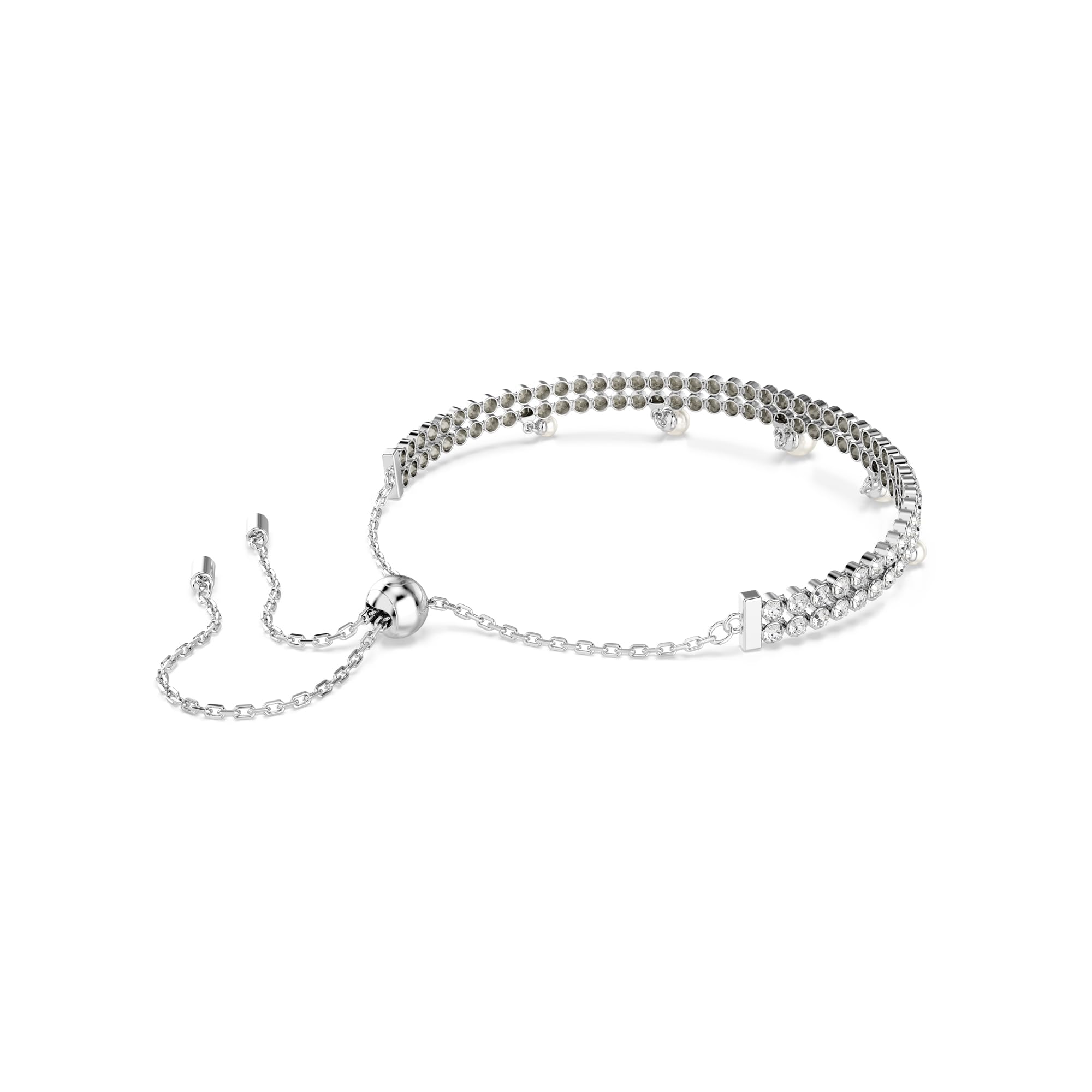 Swarovski Ariana Grande Collection, Clear Crystal & Pearls, Rhodium Finish Bracelets