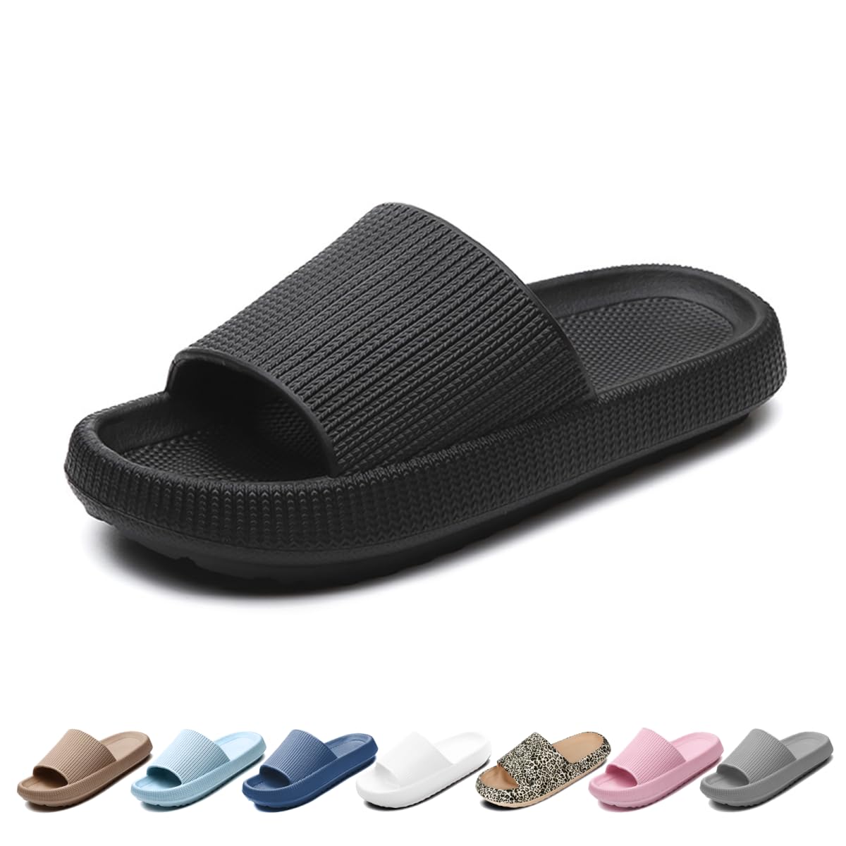 Merdoo Super Suaves Chanclas Nube Antideslizantes Zapatillas De Baño Cloudyzz Plataforma Zapatillas De Casa De Goma Spa Pillow Slides Limpieza Fácil Zapatillas Playa Slippers Unisex 36-47EU