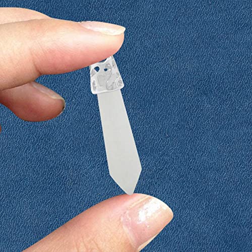Mnjin Decorative Stones For Vases Natural White Crystal Column Single Pointed Hexagonal Column 9 X 40 Mm Hexagonal Luminous Crystal Column Natural Stone Hexagonal Column (B #2, One Size) #TOP3