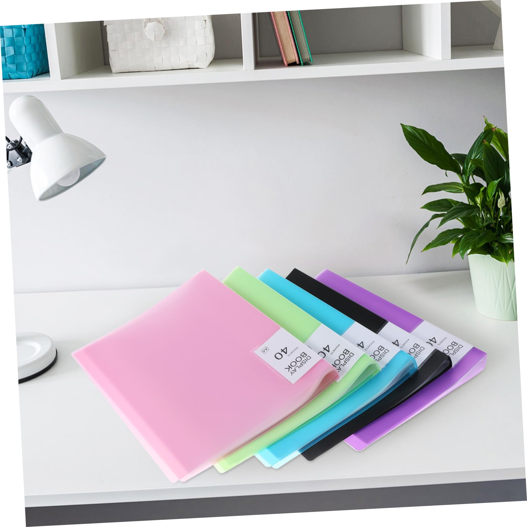 5 Präsentationsmappe mit Hüllen pro Ordner Transparente Kunststofftaschen mit Etiketten für Schule Büro Großer Stauraum Tragbares Portfolio für Dokumentenorganisation