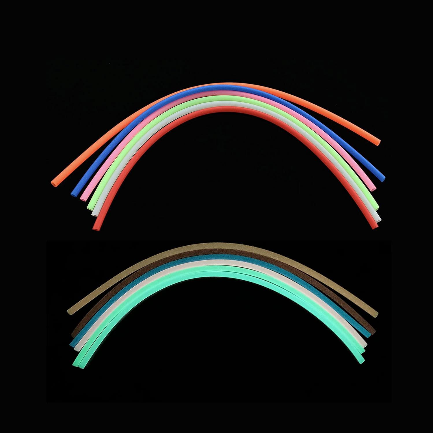 Tigofly 12 pcs 6 Colors Luminous Silicone Tube 3mmX4mm Fly Tying Materials
