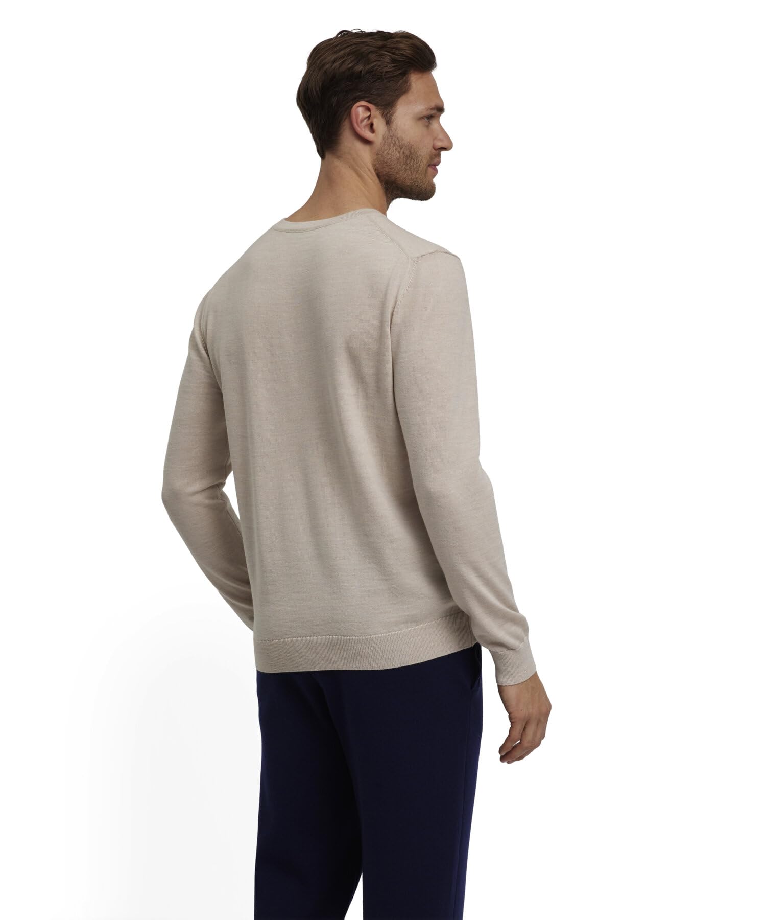 FALKE Herren Basic New Merino Crew Neck Pullover elegant klassisch Business Freizeit mit Rundhalsausschnitt atmungsaktive klimaregulierende geruchshemmende Wolle 1 Stück | aus reiner, extrafeiner Merinowolle