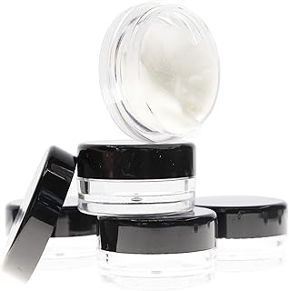 علب مستحضرات تجميل بلاستيكية شفافة مستديرة من جونيي، مناسبة لمستحضرات التجميل وتخزين عينات الكريمات والجليتر ومناسبة للسفر ومزودة باغطية، 25 قطعة، سعة 3 جرام, شفاف, 25pcs