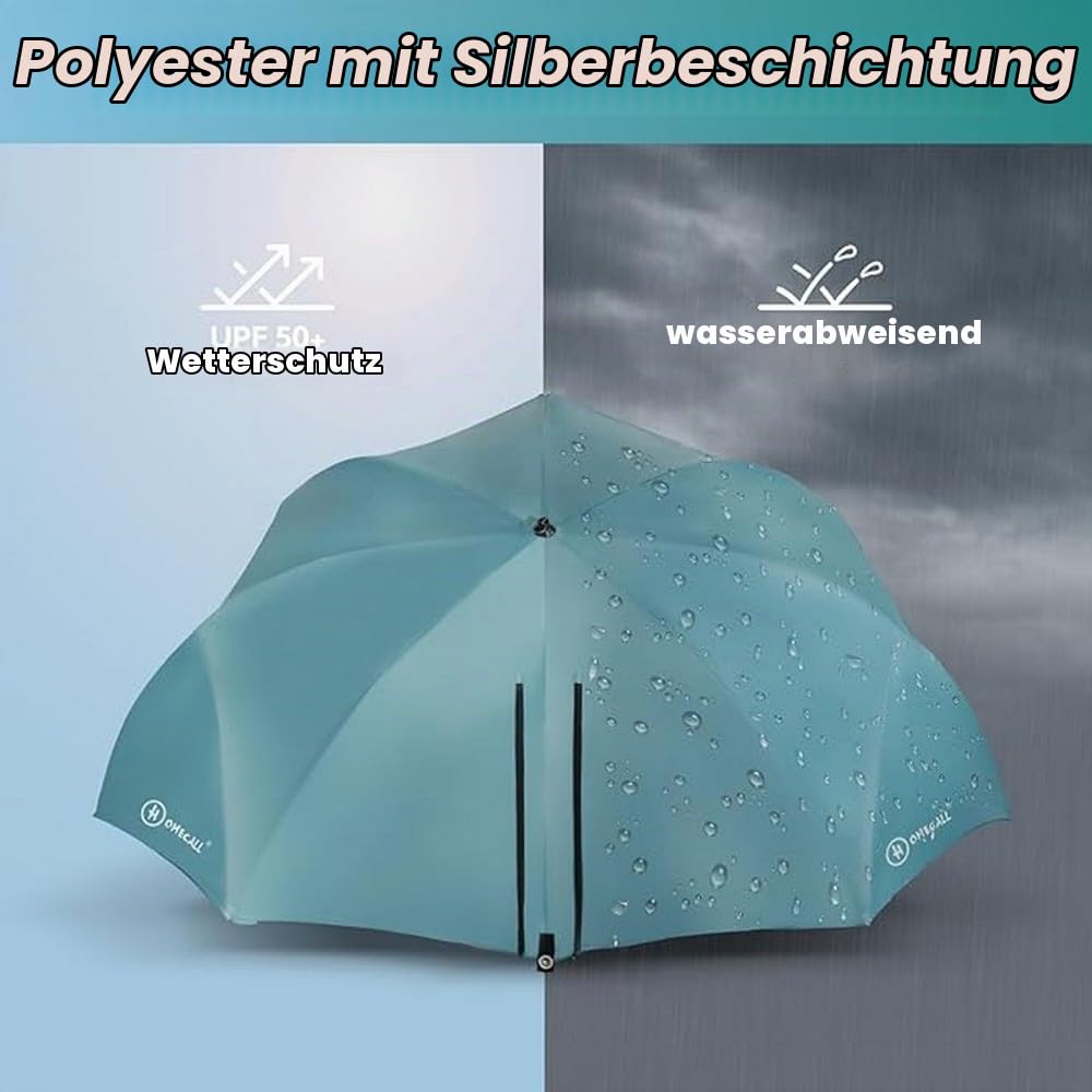 HOMECALL Strandschirm mit Fenster und Windschutz - UV-beständiges Polyester - Blau