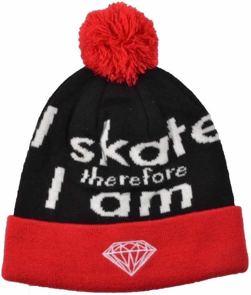 Diamond Supply Co I Am Fold Beanie in Red/black