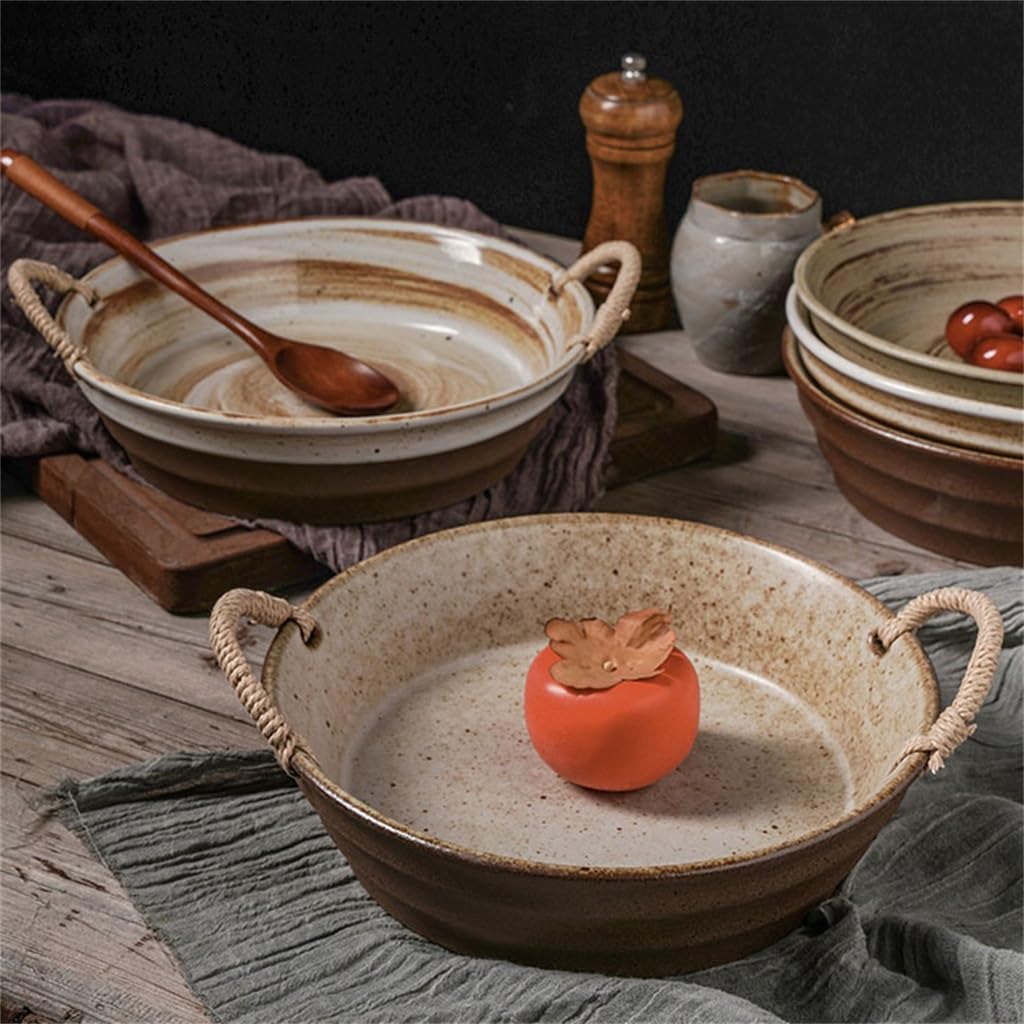 Vintage Ceramic Yearly Fish Tall Plate Bowl Straight Side Dish Hand Painted Lapis Lazuli Hotel Tableware