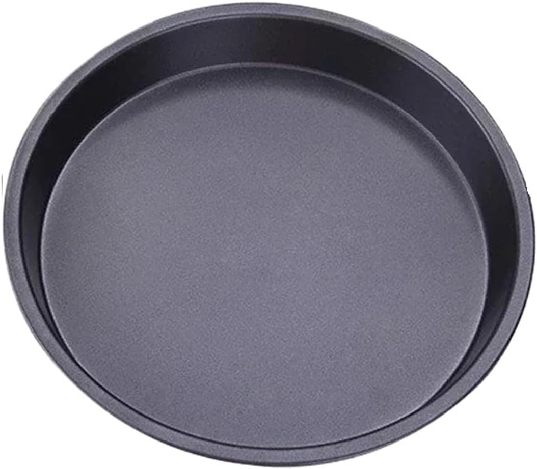 Pizza Mould Pan Carbon Steel ware Round Baking Tray Heat-resistant for Home Baking Pan Round Pizza Tray Pie Tins Black(8 inch)