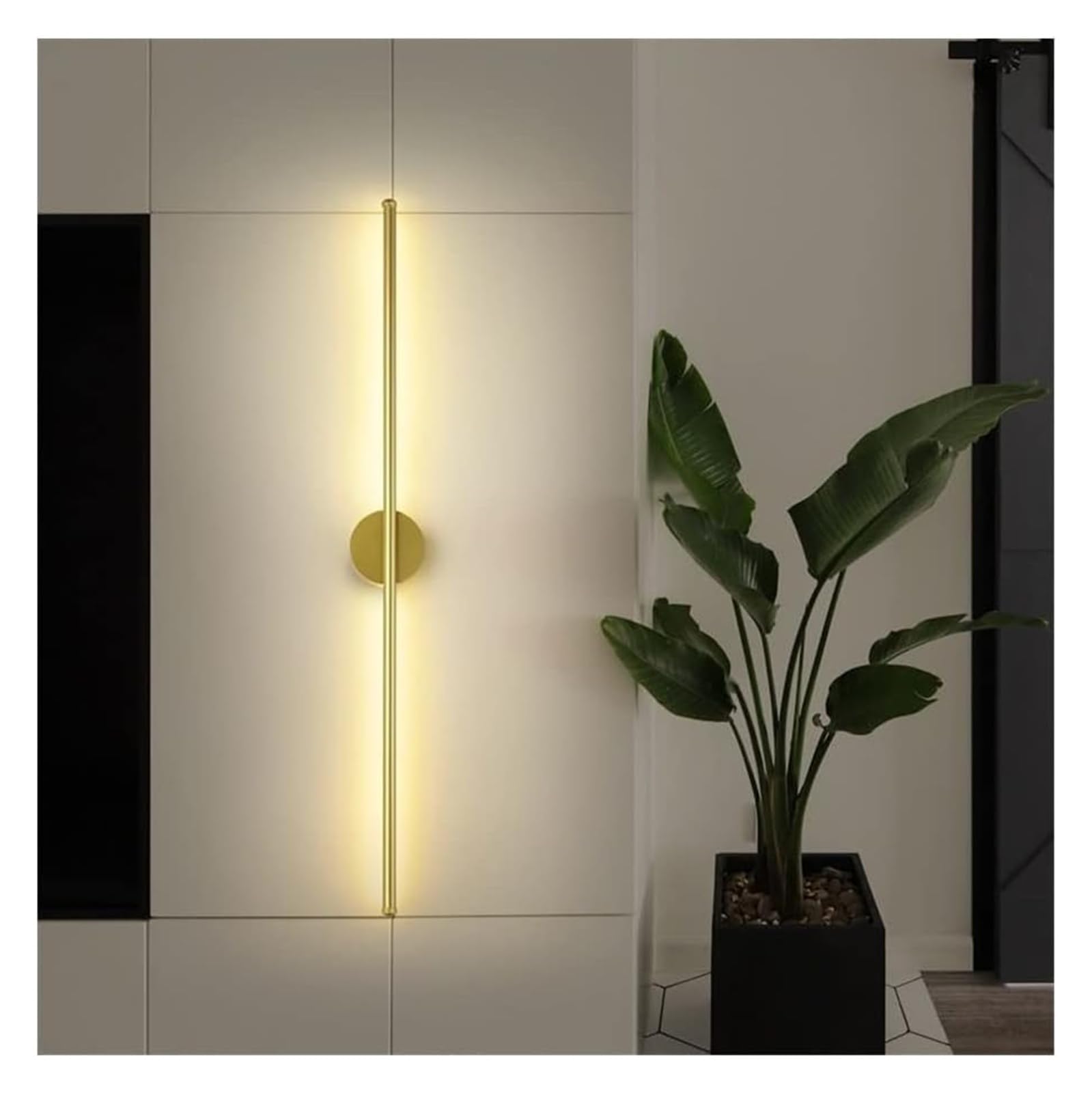 LYGXWJFC Kinkiety Kinkiety Minimalizm Długi pasek Kinkiet Aluminiowy kryty Kinkiet ścienny LED Nocny Astygmatyzm Kinkiet Oprawa ścienna do sypialni Komoda Łazienka Pokój dzienny (Złoto -60