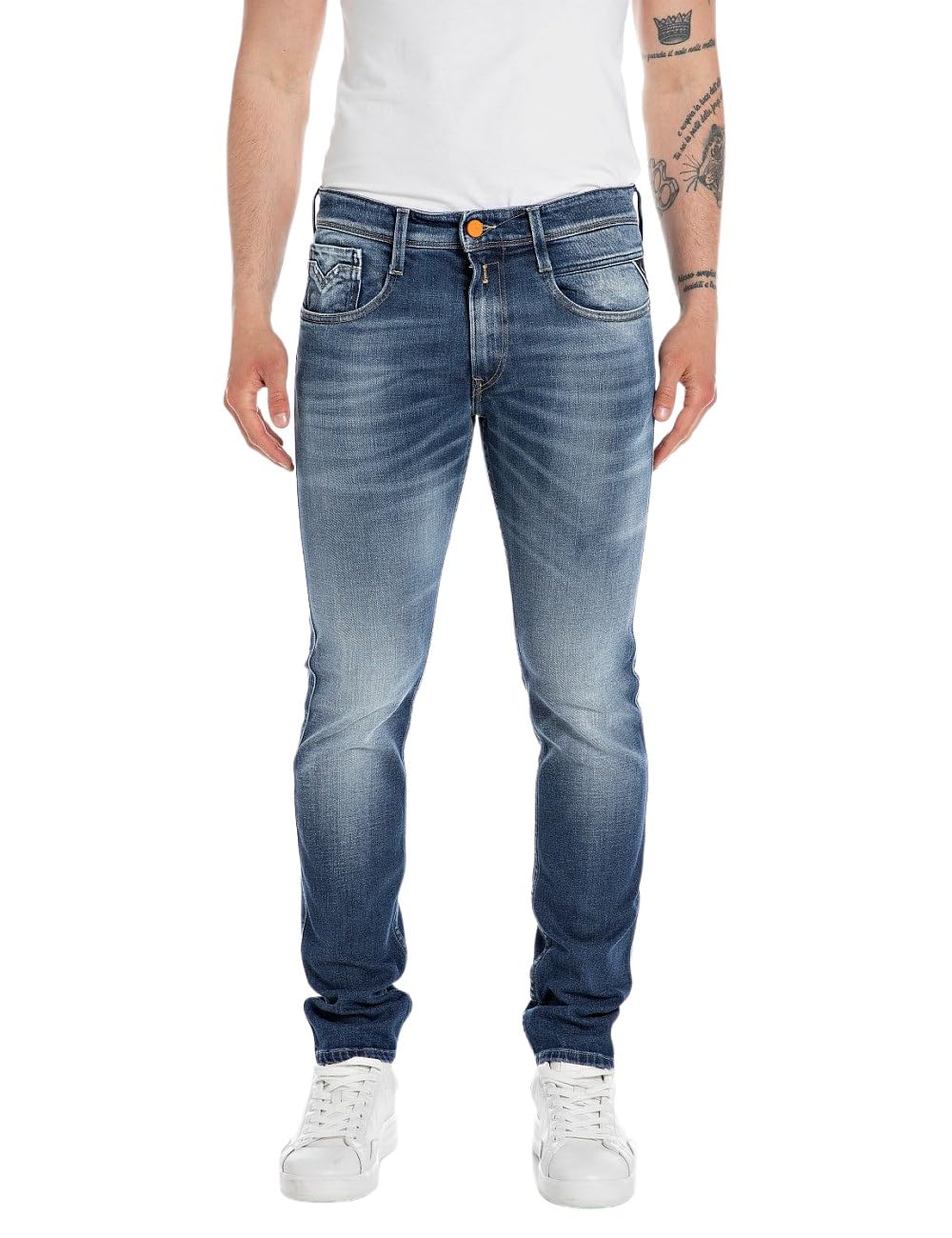 Replay men's jeans with stretch, blue (Medium Blue 009), 27W / 30L