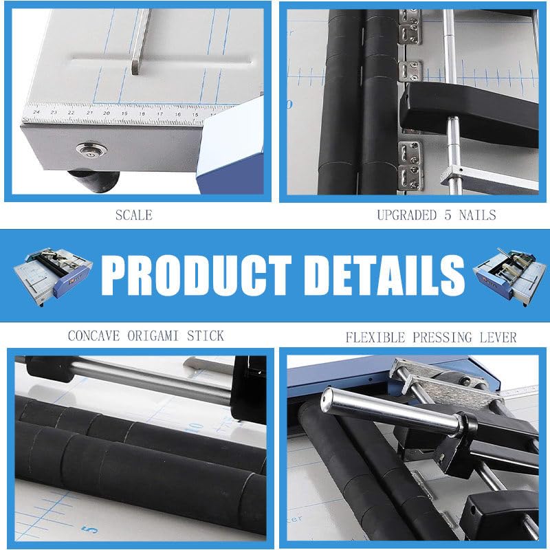 Machine de Reliure et de Pliage de livrets A3, Machine de Pliage et de Reliure de Papier A3 Max 11,7" × 16,5", agrafeuse de Dossier de livrets pour Les écoles, Les imprimeries