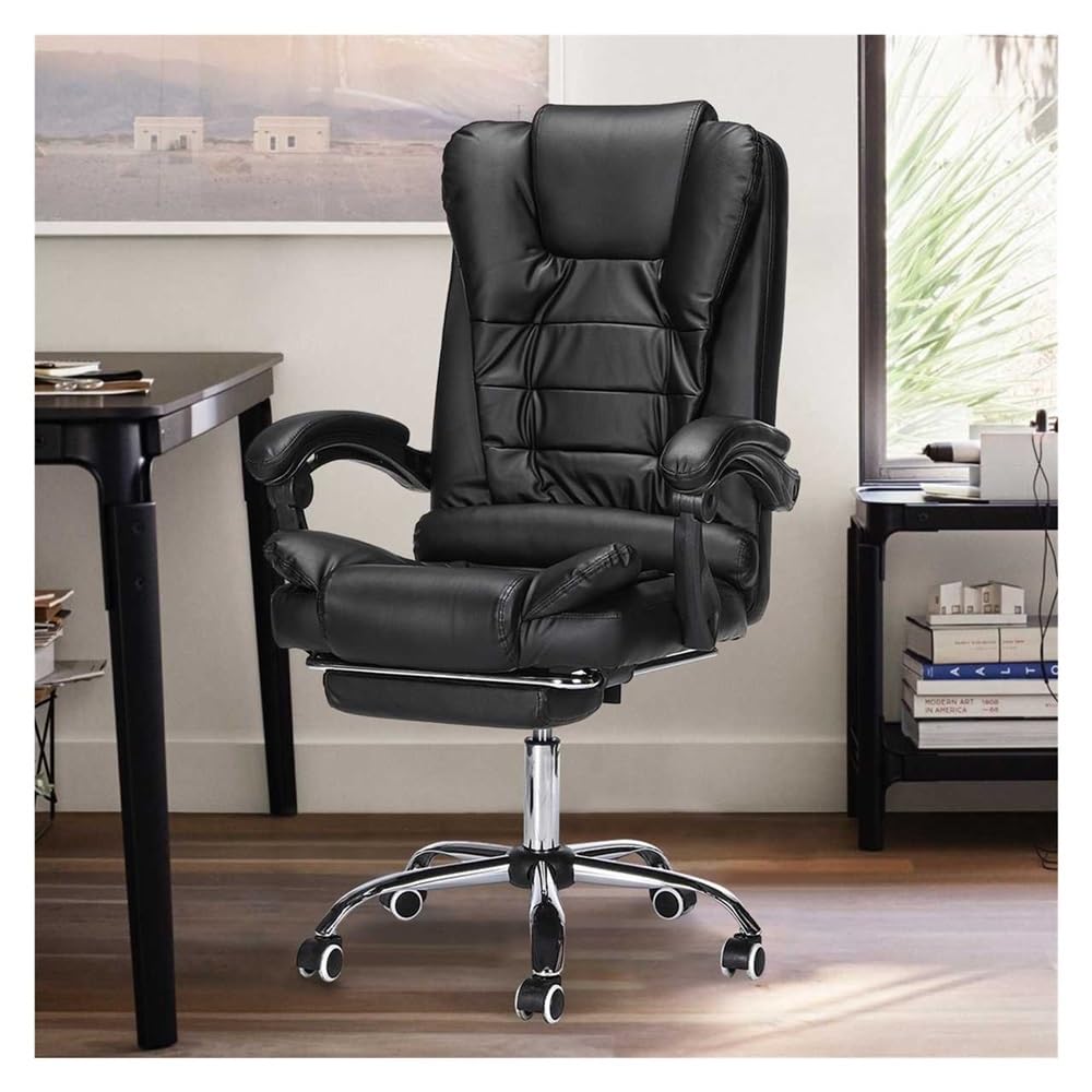 HTTGDGDH Heavy Duty Adjustable Pu Leather Executive Office Chair Swivel Chair With Padded Armrests Ergonomic Design For Home Office & Task Use Comfortable &,