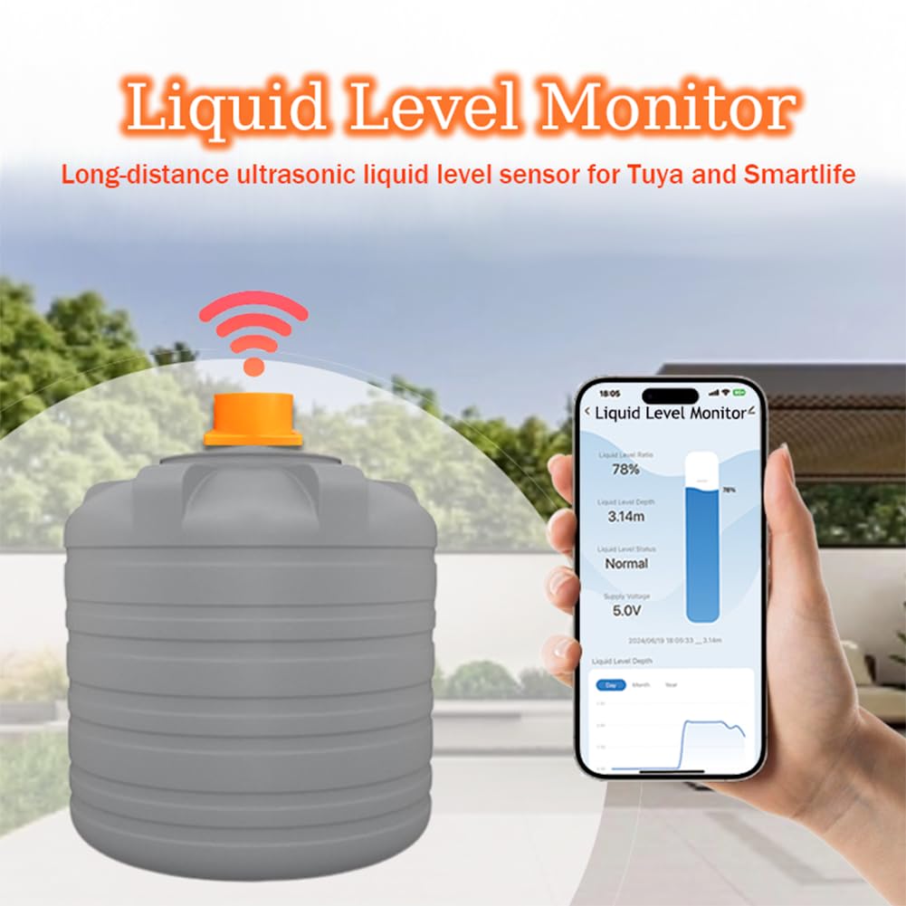 Moray ME201W Tuya Smart Life Mobile APP Wireless WiFi Smart Home Remote IP65 Impermeable Ultrasónico Líquido Agua Aceite Tanque de Combustible Sensor Monitor Sensor Controlador Automático Indicador de