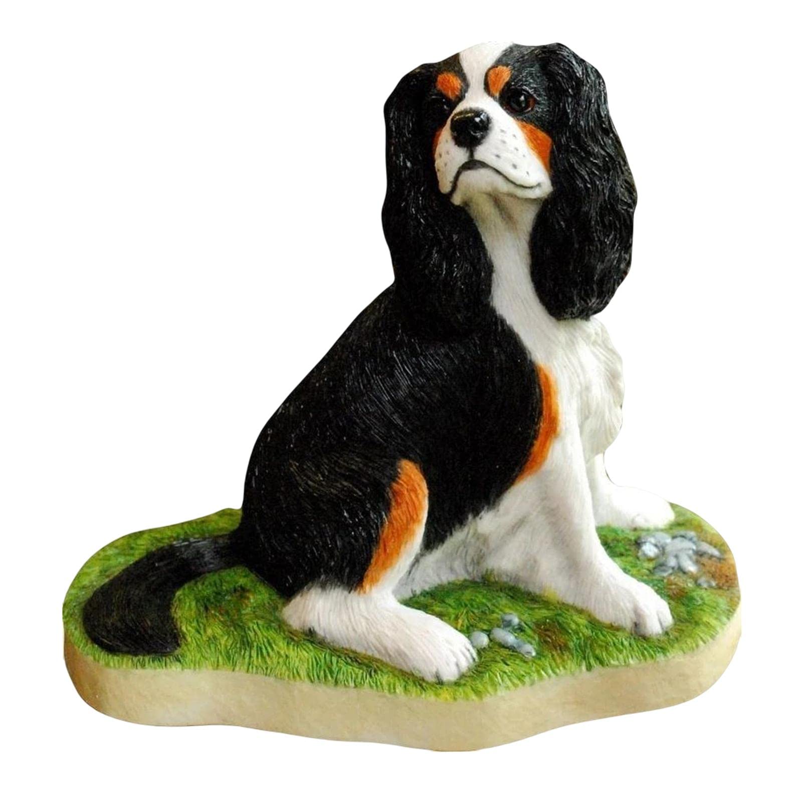 Bhfziap Adorable Cavalier King Charles Spaniel Dog Statue Figurine For Park Patio