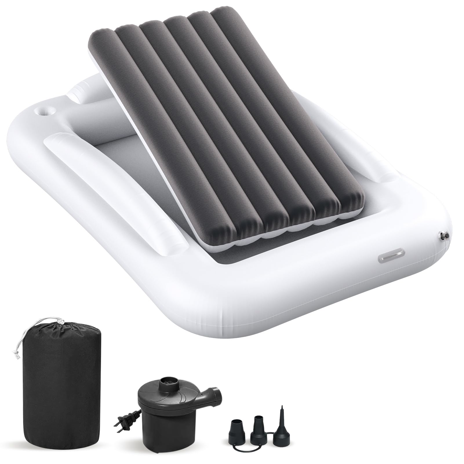 Deeteck Inflatable Toddler Travel Bed - Blow Up Kids Mattress for Travel