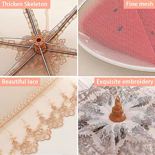 3 Pack Mesh Food Covers for Outside & Indoor, Encrypted Mesh Screen Round Food Tent to Keep out the Flies, Pop-Up & Collapsible Junvaia Net Plate Serving Cover for Outside, Picnic Camping Accessories - image 3