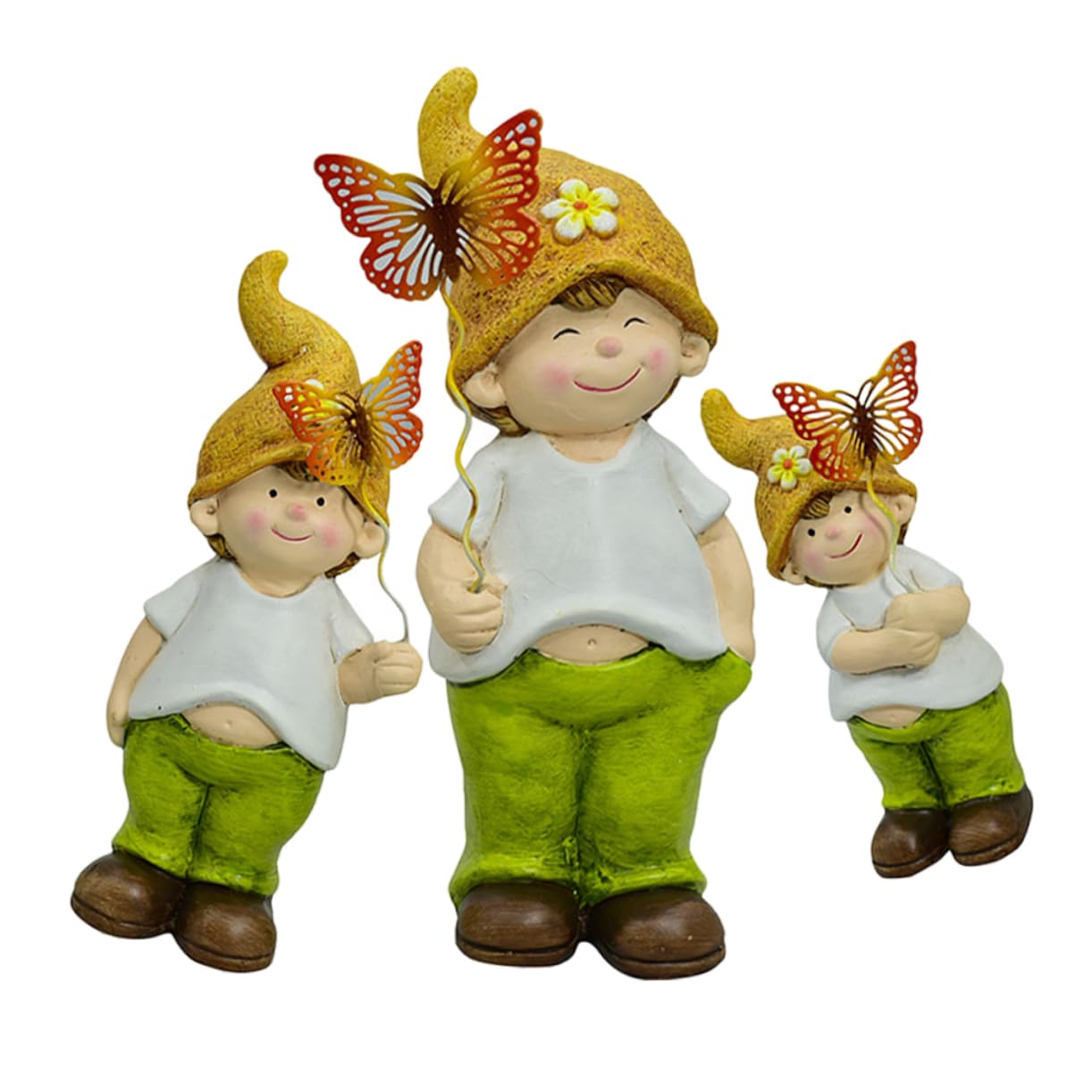 3pièces Statue De GNOME De Jardin Céramique Décoration De Jardin Adorable pour Extérieur Et Intérieur Figurine GNOME Artisanale pour Accueillir Vos Invités