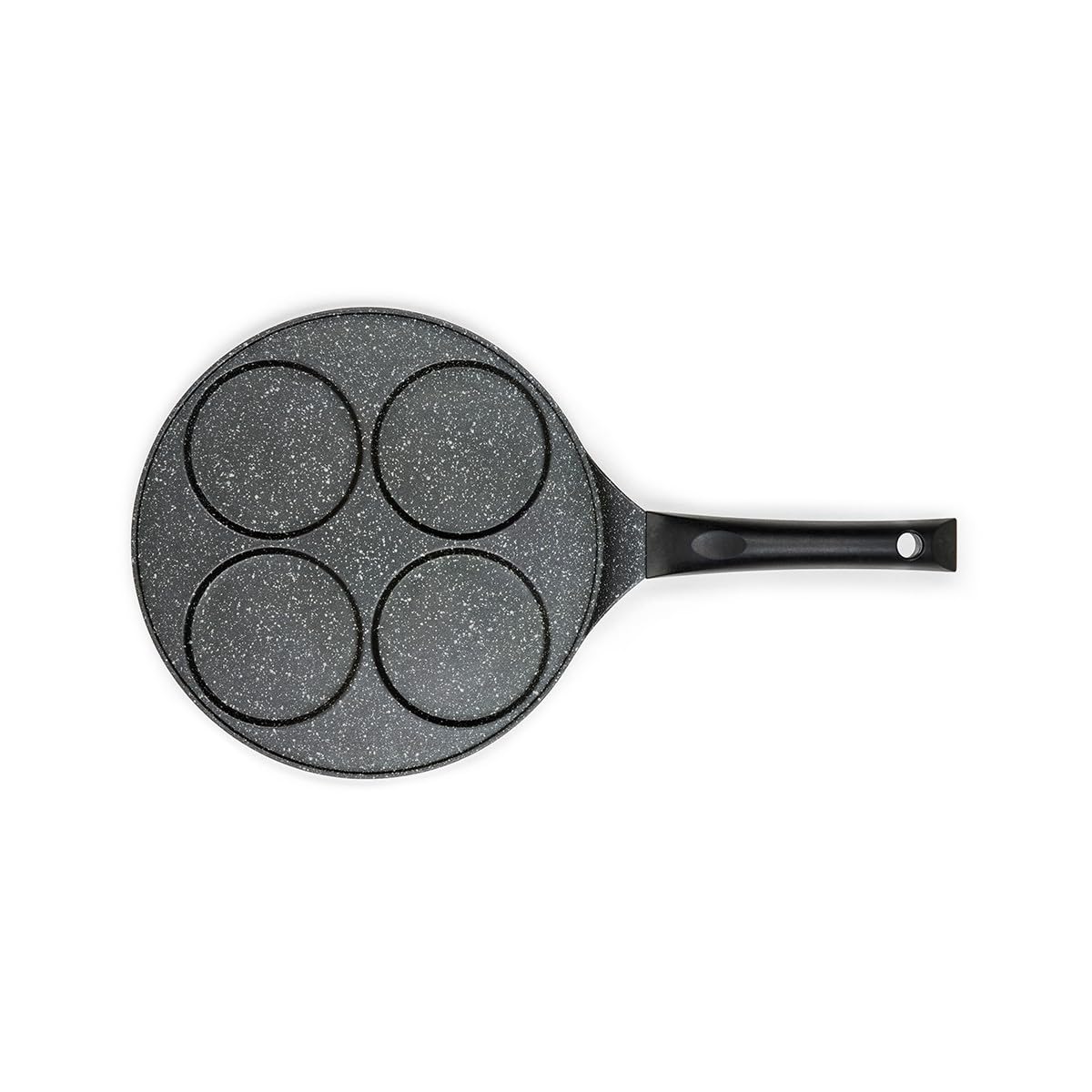 Livoo MEP148 - Sartén para tortitas antiadherente, Ø 26 cm, 4 huellas de Ø 10 cm, mango de baquelita, todo tipo de fuego, incluida inducción