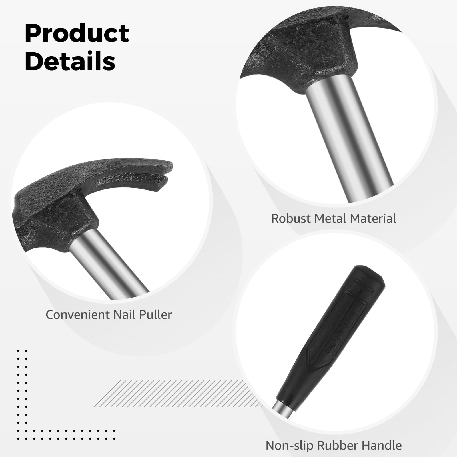 20 mini martillos de garra con asas de goma antideslizantes, pequeños martillos para los más pequeños, removedores de uñas de pared, mini martillos de trineo, martillos domésticos de plástico