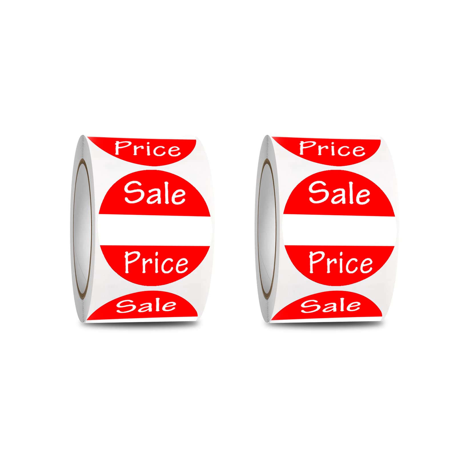 2 Rolls Price Labels Sale Paper Stickers Self Adhesive Round Red Price Retail Stickers for Shop Store Waterproof 500 Labels Per Roll