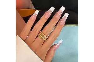 French White Long Stick on Nails