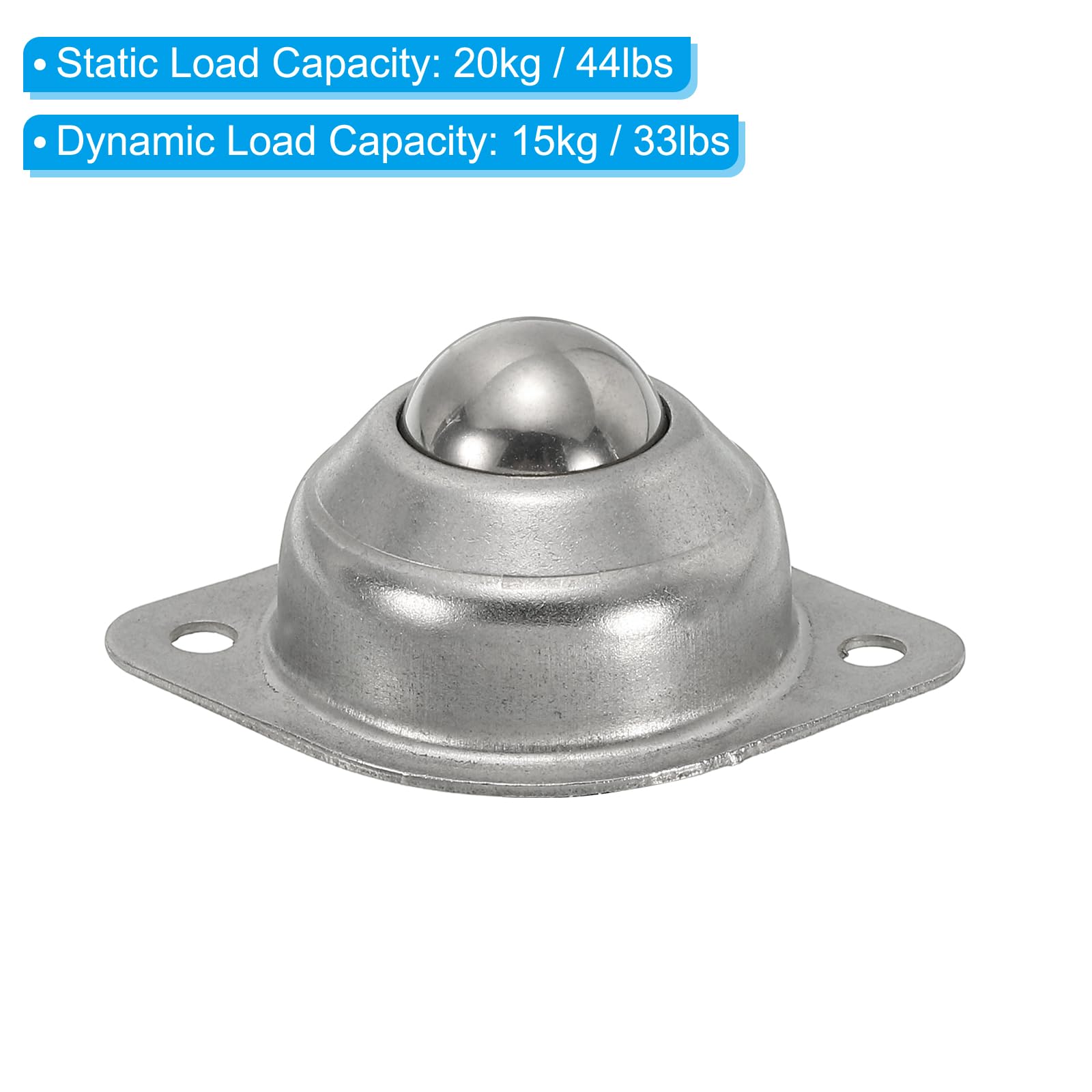 PATIKIL Rouleau Bille Transfert Roulement 5/8", 4 Paquet Charge 33lbs Bride Monté Inox Acier Rotation Roulette Unité pour Convoyeur Rouleau Support Transmission