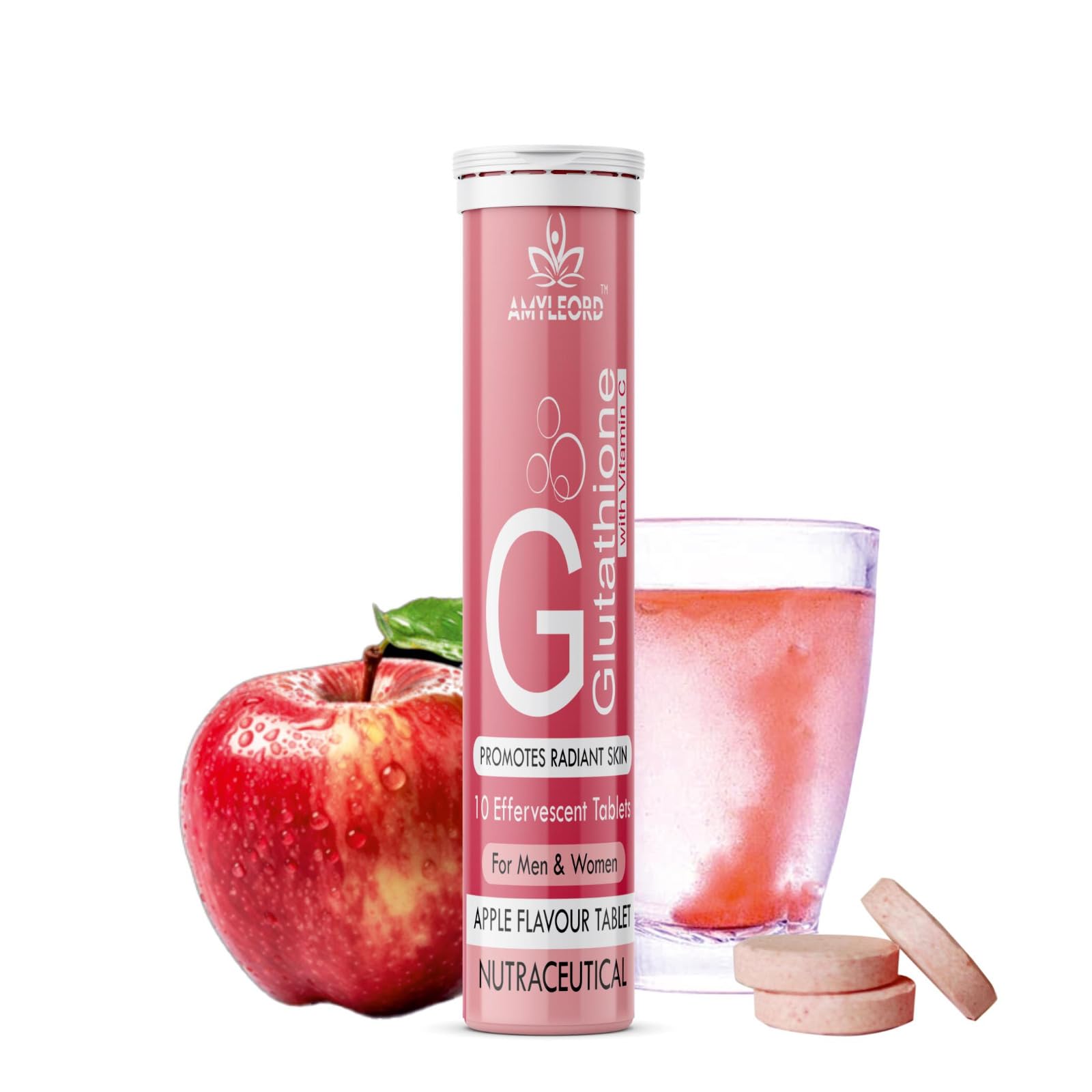 Amyleord Glow - 500mg Glutathione & Vitamin C Help In Skin Glowing| 10 effervescent tablets |Apple Flavour 10 Count (Pack Of 1) (B0DDCQNP8B) Amazon Price History, Amazon Price Tracker