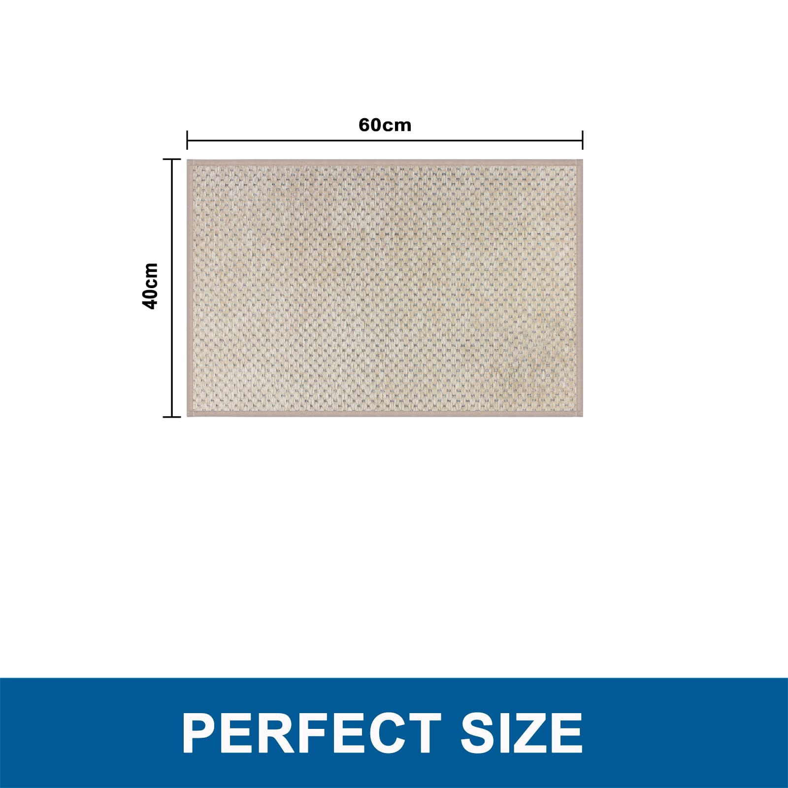 Cheerx Bathroom Rug 40 x 60 cm, Soft Chenille Fibre Bath Mat, Non-Slip Rubber Backed Floor Mat - Image 2