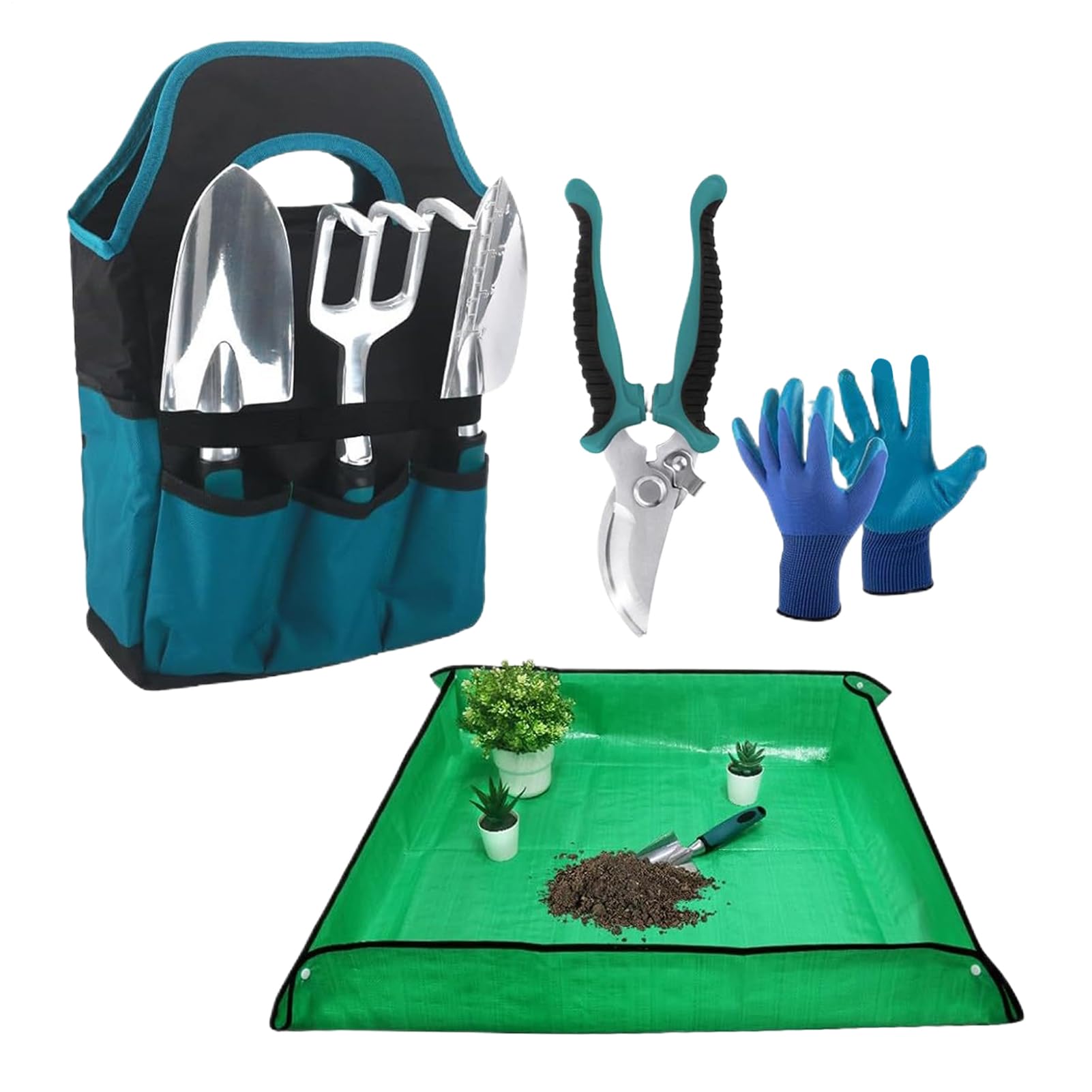 Set Di Attrezzi Da Giardinaggio A Mano Lega Alluminio Robusta Portatile | Kit Per Giardinaggio Esterno E Cortile Voor Bedrijfscultuur Liefhebbers Speciale Gelegenheden Trouwdag Ver