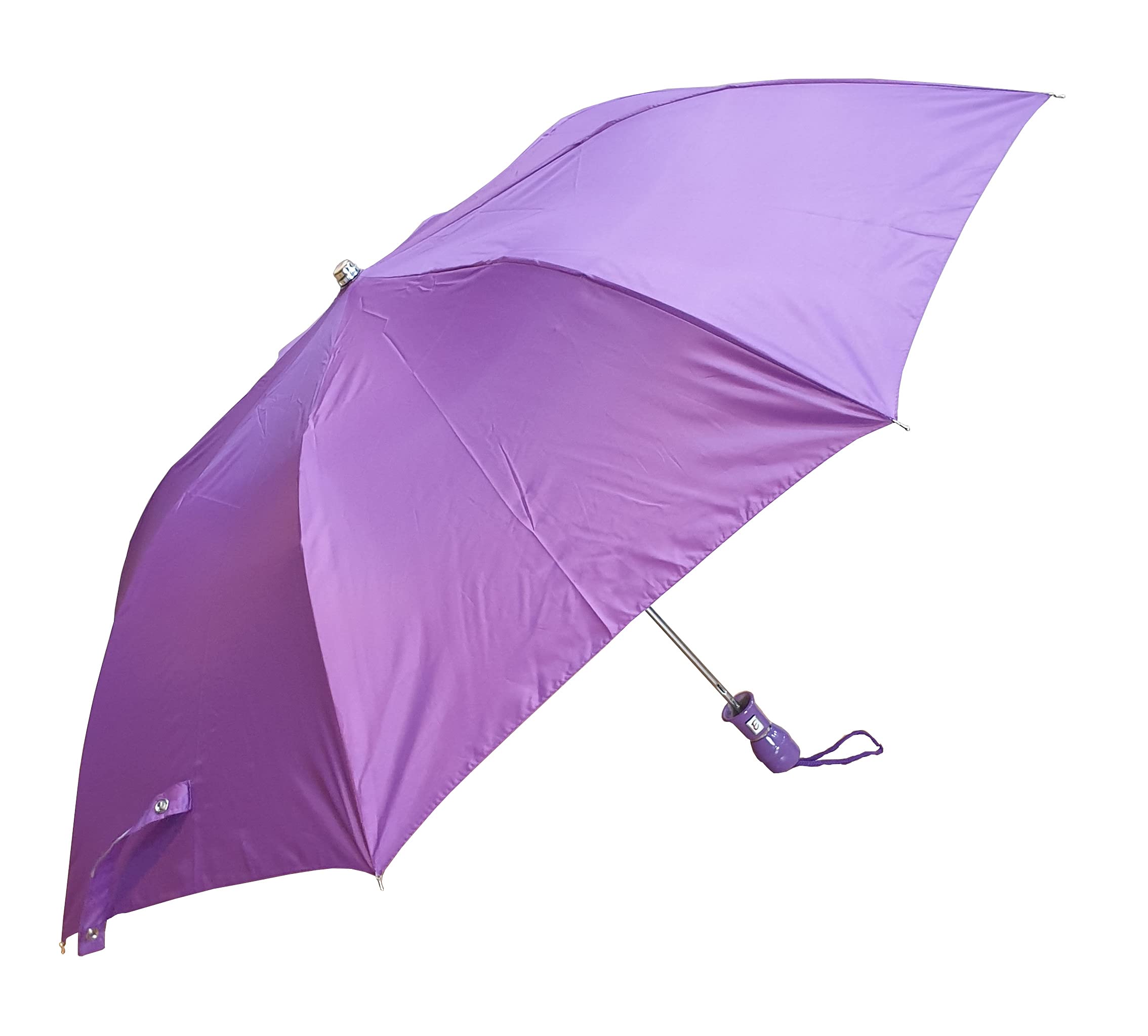 Epraiser Waterproof Nylon Solid Design Automatic Open Mono Silver 2 Fold Sturdy ABS Ergonomic Handle Water Resistant/UV Protection Umbrella