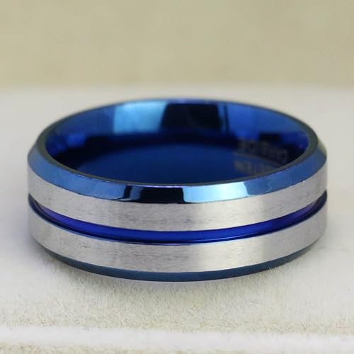 Miniatura 5 de LOVERSRING - Juego de anillos de novia para mujeres y hombres con relleno de oro blanco de 10 quilates, carburo de tungsteno, anillo de compromiso