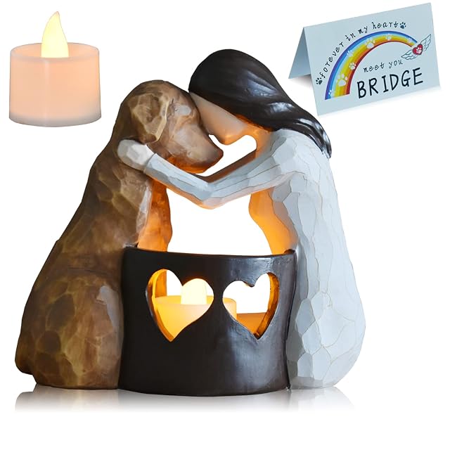 Regalos conmemorativos para perros, portavelas para pérdida de mascotas, regalos esculpidos pintados a mano