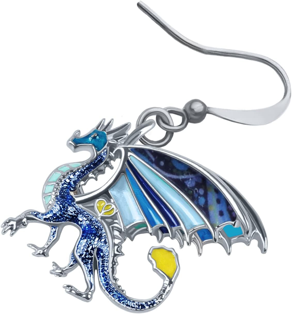 Enamel Alloy Dinosaur Fantasy Dragon Earrings Drop Dangle Unique Animal Jewelry For Women Dragons Gifts - Image 4