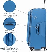 Vista 10 de Travelpro Maxlite 5 - Juego de 2 piezas de equipaje de mano de tela, expandibles con 4 ruedas giratorias, bolso blando para debajo del asiento, Negro