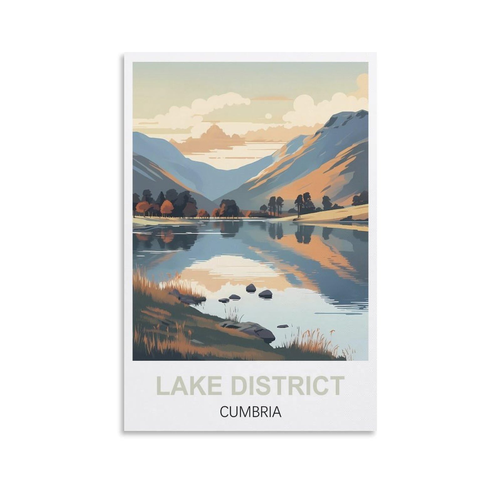 Nprzm A121 Metal Sign Tin Sign Lake District Cumbria Vintage Metal Sign Home Wall Room Decoration 15X30cm