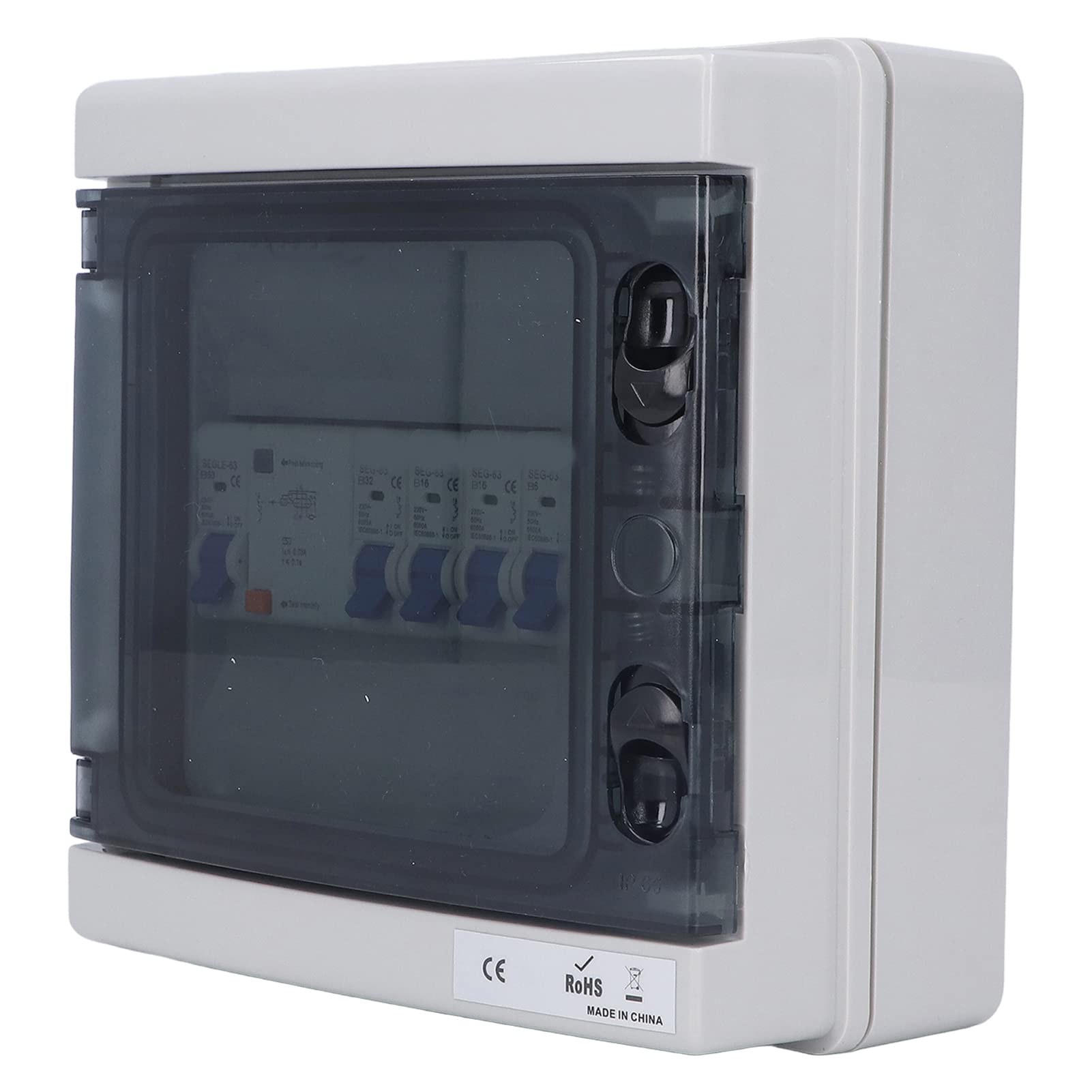 CHICIRIS Caja de Distribución Resistente a la Intemperie 4 Disyuntores | Carcasa Resistente a Impactos ABS+PC, Protección contra Sobrecorriente y Cortocircuitos, Uso para Taller de Garaje Al Aire
