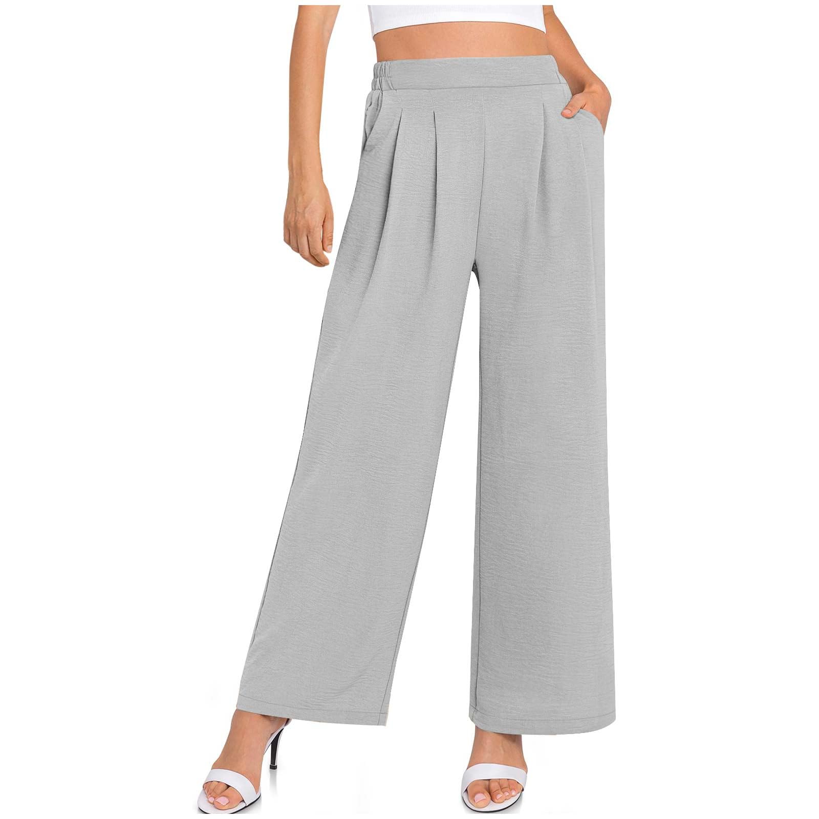 NaRHbrg Wide Leg Pants for Women High Waist Casual Long Palazzo Pants Work Business Casual Dress Pants Work