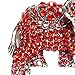 Cifibifun Elephant Crystal Brooch Pin Animal Pendant，Fashion Rhinestone Classic Luxuriant Style with Gift Packing for Girlfriend (Red)