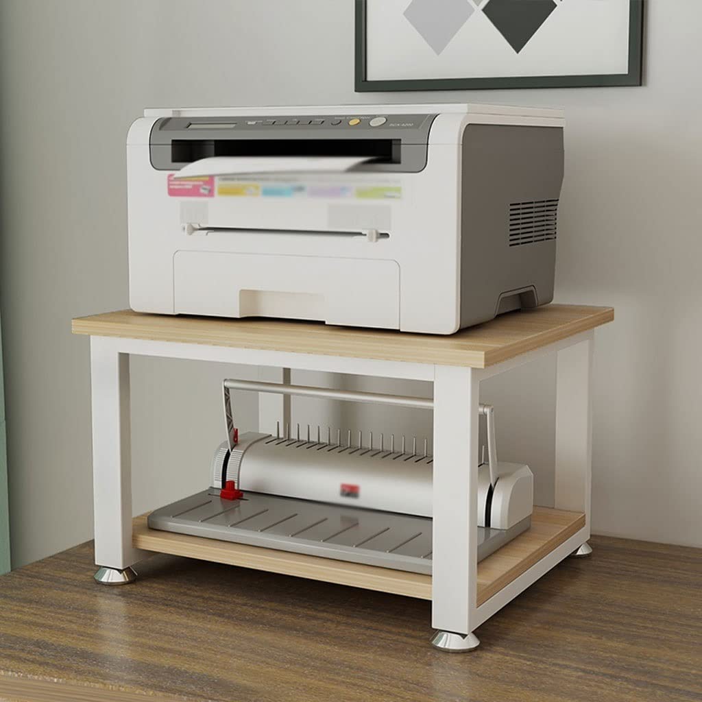 Stand di Stampa per Ufficio 2 Livelli MDF Stand Desktop Stand Desktop Scanner Coper for Macchine fax for Portapacchi di archiviazione Non slittabile for la casa e L'Ufficio Staffa Scanner Fax
