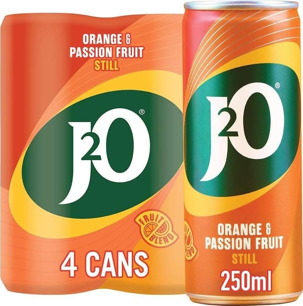 J2O Orange & Passionfruit Juice Blend | 250ml Can | 4 Pack