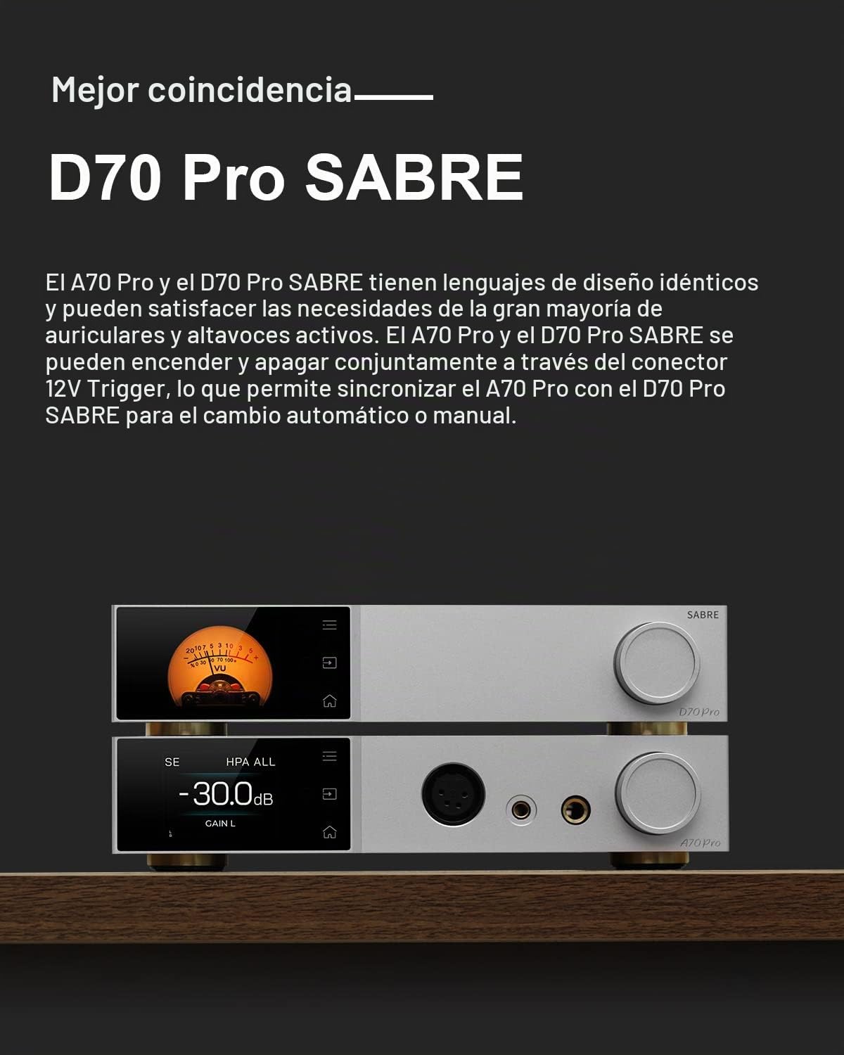 Topping A70 Pro Amplificador de Escritorio para Auriculares y preamplificador (Negro)