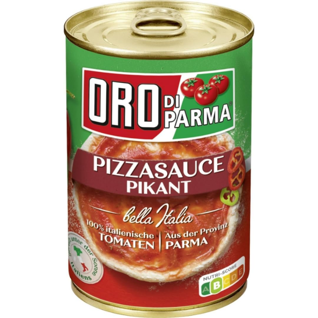 Fuchs Pizza Gewürzzubereitung 30 Gramm x 2 Stück + Oro di Parma Pizzasauce pikant Pizzaboden Soße Sauce Pizza Soße 400 gramm x 8 STÜCK mit Pufai Grocery