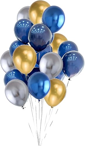 Miniatura 5 de Decoración de fiesta de cumpleaños número 15 para niños, pancarta de feliz cumpleaños, globos azules del número 15, globos metálicos de látex