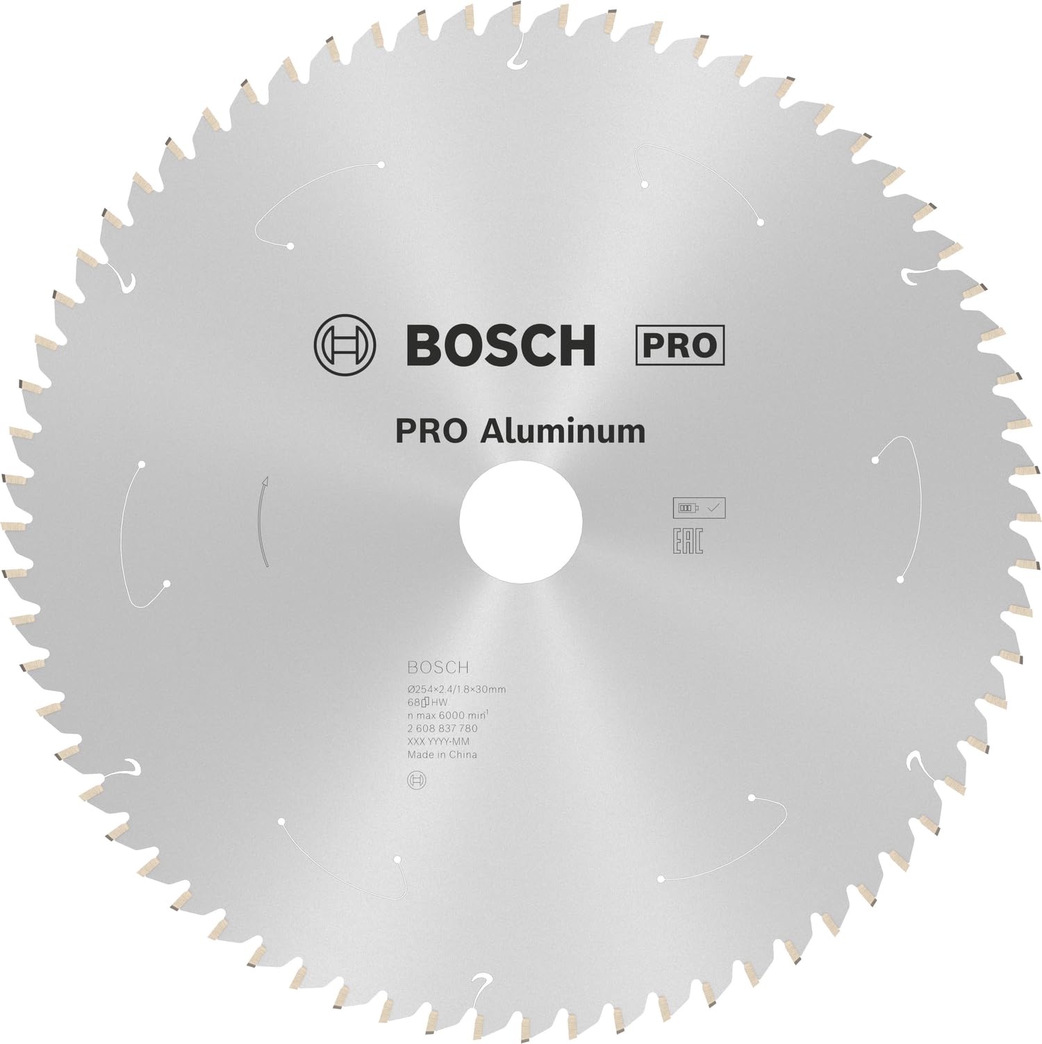 Bosch 1x Tarcza pilarska PRO Aluminium do bezprzewodowych pilarek stołowych (do Aluminiowy, Metale nieżelazne, Ø mm, Professional Akcesoria Stołowa piła tarczowa)